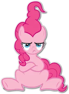 😕 19ee5346 Pinkie Pie My Little Pony Pony, Cartone animato, Rosa, Arrabbiato, Carino telegram sticker
