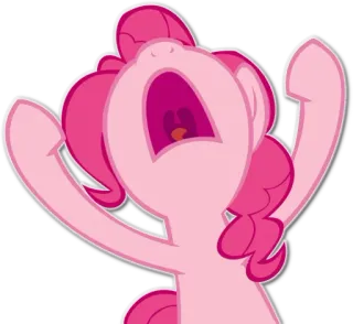 😵 1b51c536 Pinkie Pie My Little Pony Pony, Cartone animato, Rosa, MLP, Eccitato telegram sticker