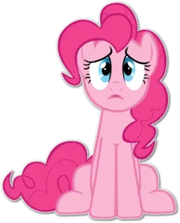 😟 26624958 Pinkie Pie My Little Pony Pony, Rosa, Cartone animato, Triste, Cavallo telegram sticker