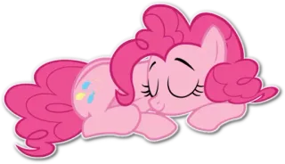 😴 64ab3400 Pinkie Pie My Little Pony pony, dormire, cartone animato, rosa, carino telegram sticker