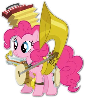 🎵 6ed02c52 Pinkie Pie My Little Pony pinkie pie, pony, cartoni animati, musica, strumenti musicali telegram sticker