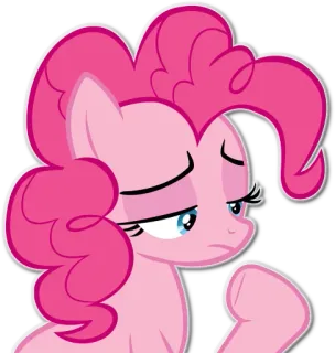 😐 7f4f4db6 Pinkie Pie My Little Pony pony, triste, rosa, cartone animato, cavallo telegram sticker