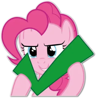 ✔ e3ffb8a7 Pinkie Pie My Little Pony Pony, Pinkie Pie, Spunta, Cartone animato, Amicizia telegram sticker