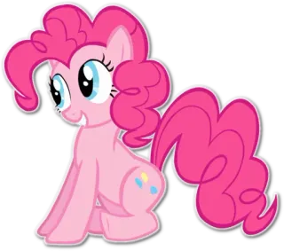 ☺️ e793e963 Pinkie Pie My Little Pony Pony, Rosa, Cartone animato, Amicizia, Magia telegram sticker