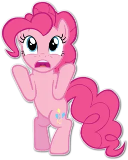 🙌 f70d7646 Pinkie Pie My Little Pony Pony, Rosa, Cartone animato, Spaventato, Sorpresa telegram sticker