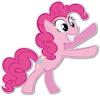 😍 fdab01bf Pinkie Pie My Little Pony Pony, Cartone animato, Amicizia, Felice, Rosa telegram sticker