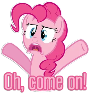 😚 9b98bf12 Pinkie Pie My Little Pony Oh, come on! Pinkie Pie, Pony, Dibujo animado, Decepción, Frustración, lindo whatsapp sticker