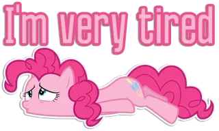 😋 b640ef54 Pinkie Pie My Little Pony I'm very tired cansado, perezoso, agotado, pinkie pie, my little pony, dibujos animados whatsapp sticker