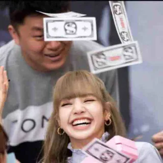 💸 f80af0e2 Lisa Лиса, деньги, Kpop, певица, Blackpink, айдол telegram sticker