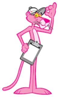 😅 232f6aa6 Pink Panther Cartoon, Rosa, Panther, Inspektor, Klemmbrett whatsapp sticker