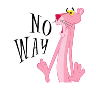 😳 529b3061 Pink Panther NO WAY rosa, Panther, Cartoon, unmöglich, geschockt, Ausruf whatsapp sticker