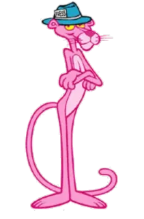 😁 5dab1e45 Pink Panther PRESS Cartoon, Rosa, Panther, Reporter, Presse, Hut whatsapp sticker