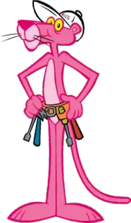 👍 86cfe2b5 Pink Panther rosa, Panther, Cartoon, Bau, Werkzeuge whatsapp sticker