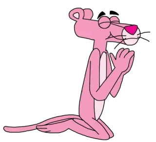 😢 c4b19984 Pink Panther rosa, panther, cartoon, kniend, betend whatsapp sticker