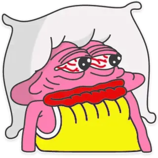 😴 10b4e2eb 밈, 슬픈, 피곤한, 풀이 죽은, 만화, 캐릭터 telegram sticker