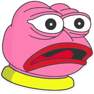😧 16c482f9 Pepe the Frog 페페, 개구리, 밈, 슬픈, 인터넷, 분홍색, 만화 telegram sticker