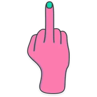 🖕 2dd340ec 가운데 손가락, 공격적인, 제스처, 무례한, 분홍색, 손 telegram sticker
