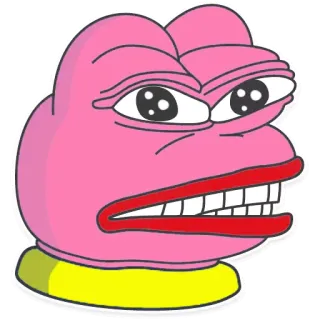 😬 317327c1 Pepe the Frog 밈, 페페, 개구리, 인터넷 밈, 분홍색 telegram sticker