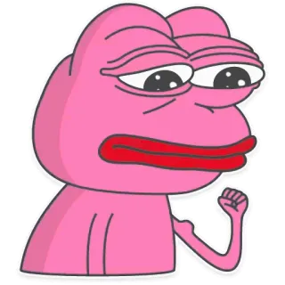 💪 8fb11192 Pepe the Frog 페페 더 프로그, 밈, 인터넷 문화, 만화, 분홍색, 슬픈, 개구리 telegram sticker