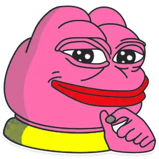😏 9531bf6b Pepe the Frog 밈, 개구리, 분홍색, 캐릭터, 인터넷, 인기 telegram sticker