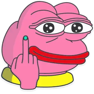 🖕 f8dfa6e4 Pepe the Frog 페페, 개구리, 가운데 손가락, 불쾌한, 인터넷 밈, 만화 telegram sticker