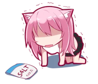 😣 5137c919 SALT 100% 动漫, 漫画, 盐, 猫娘, 卡哇伊, 可爱 telegram sticker