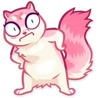 😠 cd7393c5 bajing, merah muda, marah, kartun, hewan, lucu whatsapp sticker