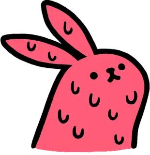 😞 0fa1fd5b うさぎ, 動物, ステッカー, 可愛い, ピンク, バニー, 漫画 telegram sticker