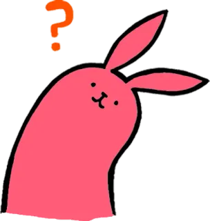 😞 2b9be05e ウサギ, バニー, はてなマーク, 漫画, かわいい, 動物, イラスト telegram sticker