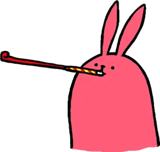 😊 368848cd ウサギ, パーティー, お祝い, アニメ, ピンク telegram sticker