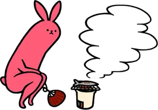 😀 3e9812ce ウサギ, 料理, 食べ物, 煙, 漫画, 動物 telegram sticker