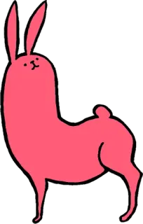 😀 547798d6 うさぎ, バニー, ピンク, 動物, マンガ, かわいい telegram sticker