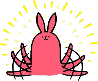 😊 b1a8e651 うさぎ, バニー, 動物, かわいい, ピンク, 漫画, ステッカー, アート telegram sticker