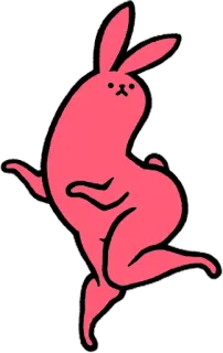 😀 cd0a81d0 うさぎ, バニー, ダンス, かわいい, 動物, マンガ telegram sticker