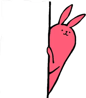 😀 d844dd46 うさぎ, ウサギ, のぞき見, ピンク, 動物 telegram sticker