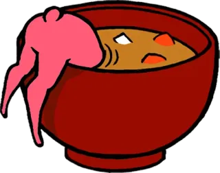 😊 ef07197b スープ, ボウル, 食べ物, 漫画, ユーモア telegram sticker