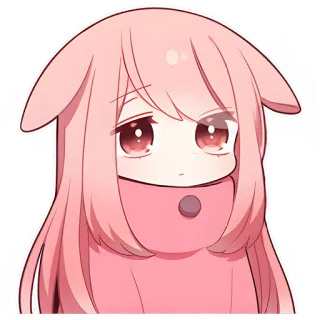 😯 d4cf7d67 anime girl, chibi, pink hair, cute, cartoon, sticker telegram sticker