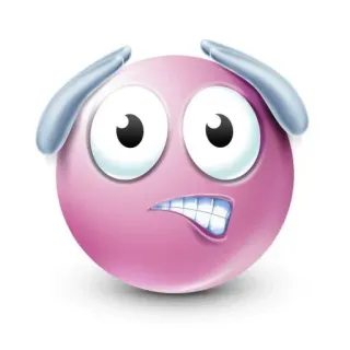 🤯 db25e7cc scared, nervous, worried, emoji, pink telegram sticker