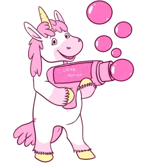 🙁 0bf48acc LOVE POTION единорог, любовное зелье, розовый, фэнтези, мультфильм, животное whatsapp sticker