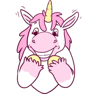 😜 3593d09a единорог, фэнтези, животное, милый, розовый, рог, магический, мультфильм whatsapp sticker