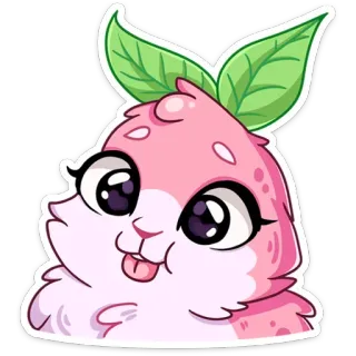 😛 3e5adbef stiker, imut, binatang, kartun, kawaii, unik, fantasi, merah muda whatsapp sticker