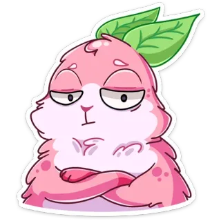 😐 8486c470 imut, merah muda, tanaman, karakter, kartun, sedih whatsapp sticker