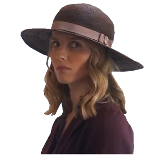 😒 fe3a9b6f wanita, topi, potret, mode, gadis, vintage, retro, orang whatsapp sticker