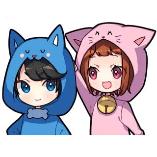 🥰 62be3966 Anime, Hoạt hình, Dễ thương, Kawaii, Nhân vật, Tai mèo, Áo hoodie telegram sticker