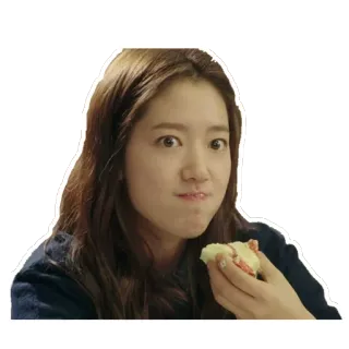 🤢 41d4498e mujer, sándwich, comiendo, Park Shin-hye, actriz, coreana whatsapp sticker