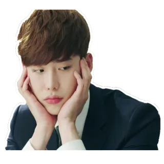 🤗 5b5fab8d hombre, traje, triste, coreano, actor, pensando whatsapp sticker