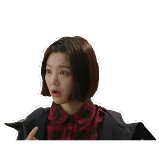 😨 697409c7 mujer, sorprendida, impactada, preocupada, confundida, expresión, retrato, chica whatsapp sticker