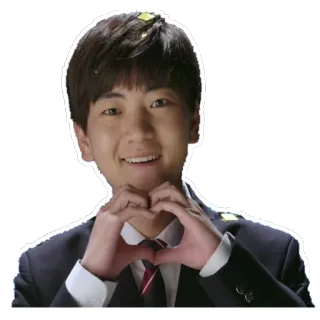 ❤️ 6cdfacd0 hombre, sonrisa, corazón, gesto, amor, feliz whatsapp sticker