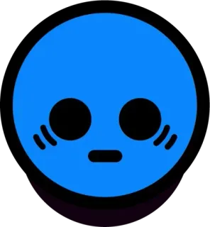 😤 18220146 bleu, visage, emoji, simple, rond telegram sticker