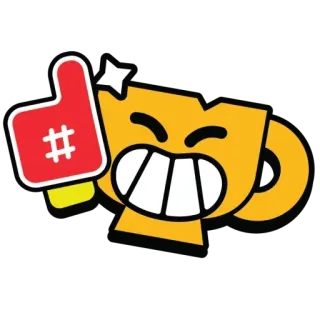 👍 5f494086 Pouce levé, Trophée, Jeu, Nombre, Dessin animé, Emoji, Heureux telegram sticker